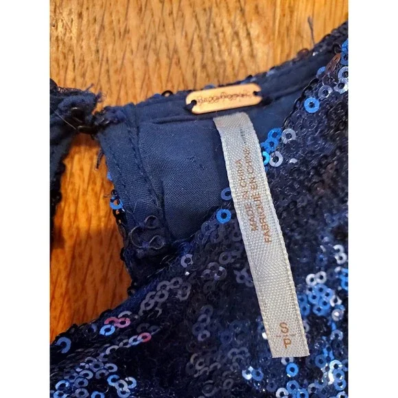 Free People Blue Sequin Dress Small - Picture 5 of 6